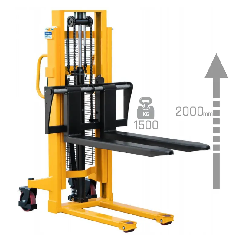 Handbediende palletwagen met mast WRHS 1520  (draagvermogen 1500 kg, hefhoogte 2000 mm)