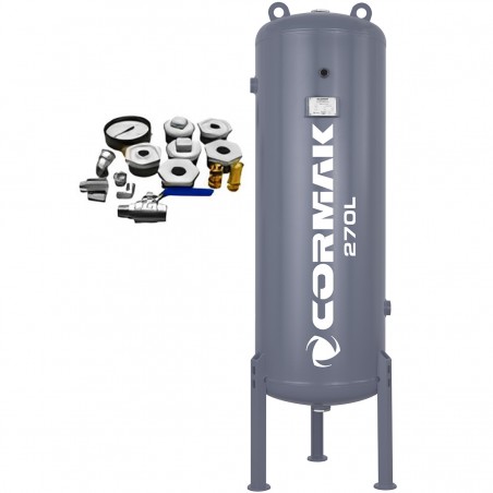 Vertical Air Tank 270L 11 bar with Accessories | CORMAK