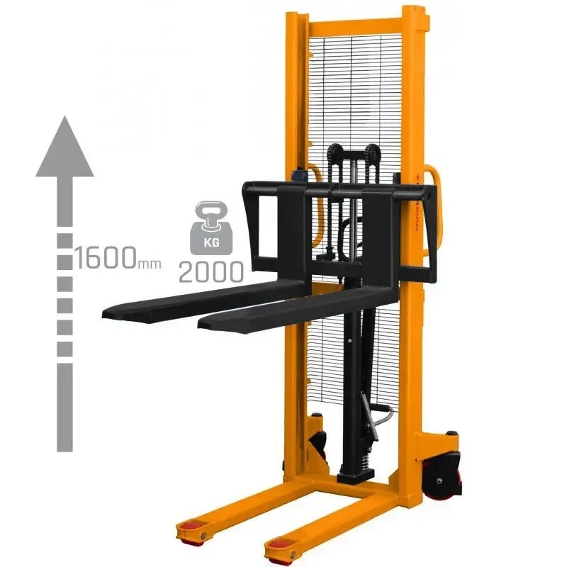 Handbediende palletwagen met mast WRHS 2016 met verstelbare vorken (hefvermogen 2000 kg, hefhoogte 1600 mm)