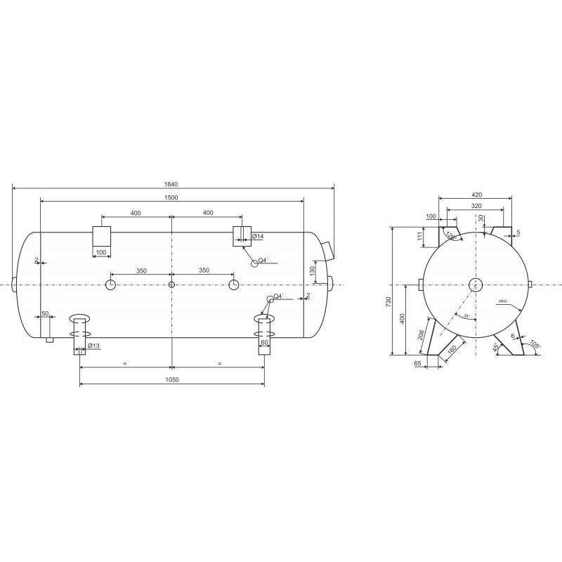 Screw Air Compressor CORMAK LUFT 700 COMPACT 5.5kW 650L/min with Air Dryer and 500L Air Tank | CORMAK