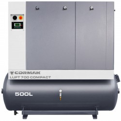 Screw Air Compressor CORMAK LUFT 700 COMPACT 5.5kW 650L/min with Air Dryer and 500L Air Tank | CORMAK