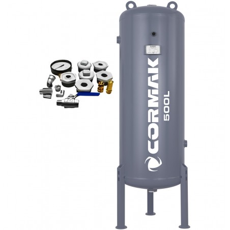 Vertical Air Tank 500L 16 bar with Accessories | CORMAK