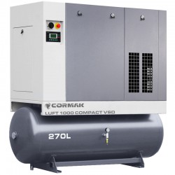 Screw Air Compressor CORMAK LUFT 1000 COMPACT VSD 7.5kW 950L/min with 270L Tank | CORMAK