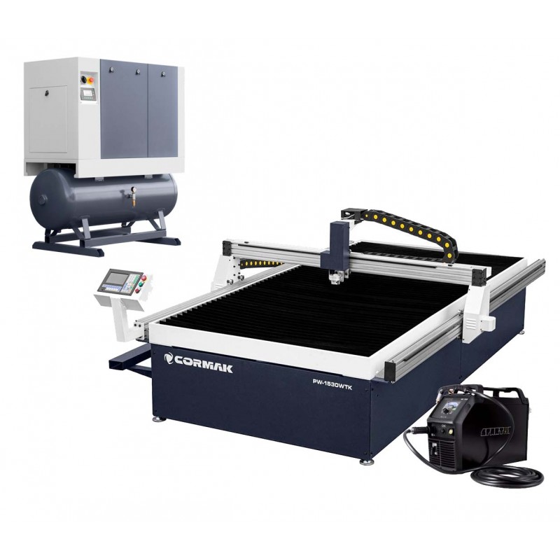 CNC Plasma Cutting Machine PW-1530 WTK + Luft 700 Compressor + SPARTUS® ProCUT 125CNC | CORMAK