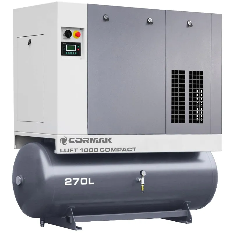 Schroefcompressor met droger en 270 l-tank - LUFT 1000 COMPACT 7,5 kW - 950 l/min