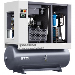 Screw Air Compressor CORMAK LUFT 1000 COMPACT 7.5kW 950L/min with Air Dryer and 270L Tank | CORMAK