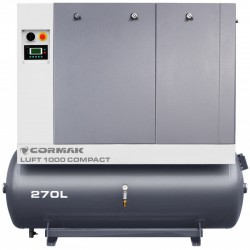 Screw Air Compressor CORMAK LUFT 1000 COMPACT 7.5kW 950L/min with Air Dryer and 270L Tank | CORMAK