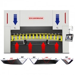 Hydraulic Press Brake CORMAK CNC SERVO ELITE 125×4000 DA-58T | CORMAK