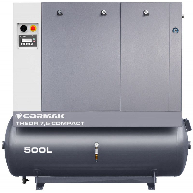 Screw Compressor Set CORMAK THEOR 7.5 COMPACT 5.5kW 690L/min + N10S Air Dryer + 500L Receiver