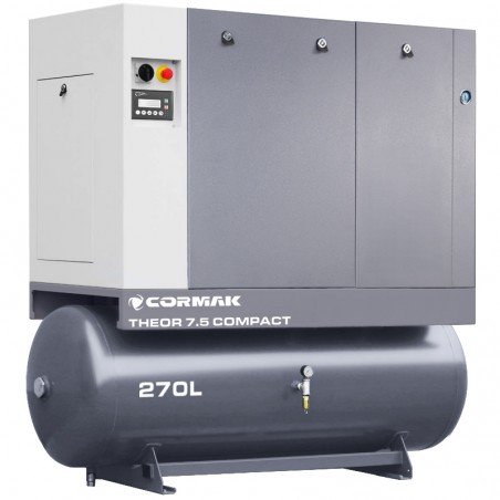 Screw Compressor Set CORMAK THEOR 7.5 COMPACT 5.5kW 690L/min + CORMAK N10S Air Dryer + 270L Receiver