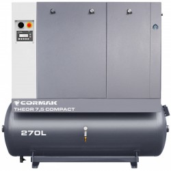 Screw Compressor Set CORMAK THEOR 7.5 COMPACT 5.5kW 690L/min + CORMAK N10S Air Dryer + 270L Receiver