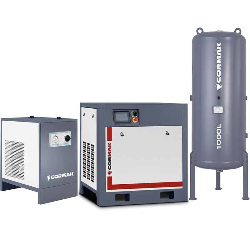 Screw Compressor Set CORMAK THEOR 30 INVERTER 22kW 3200L/min + Air Dryer + 1000L Air Tank | CORMAK