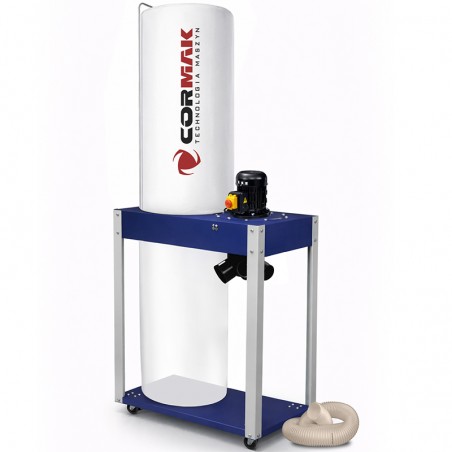 Wood Dust and Chip Extractor CORMAK FM340 230V + 3 m Antistatic Hose | 1.5 kW Mobile Dust Collector