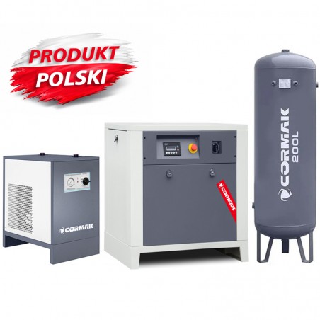 Screw Compressor Set CORMAK LUFT 700 with IZBERG N10S Air Dryer and 200L Air Tank | CORMAK
