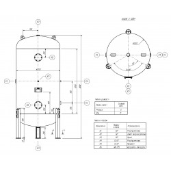 Vertical Air Tank 1000L 11 bar for Screw Compressor | CORMAK