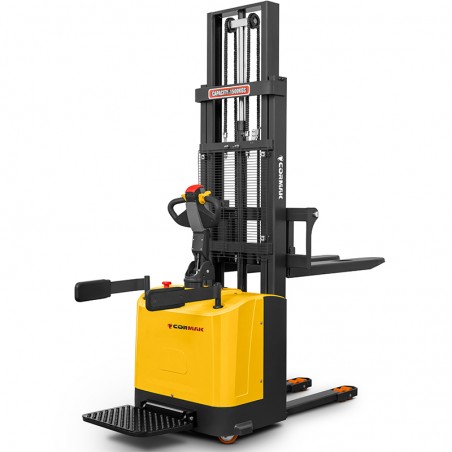 WÓZEK MASZTOWY ELEKTRYCZNY 1500 KG 3000 MM Z REGULOWANYMI WIDŁAMI z PLATFORMĄ