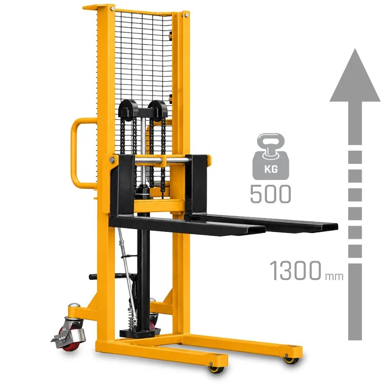 CORMAK P513 palletheftruck met mast (hefvermogen 500 kg, hefhoogte 1300 mm)