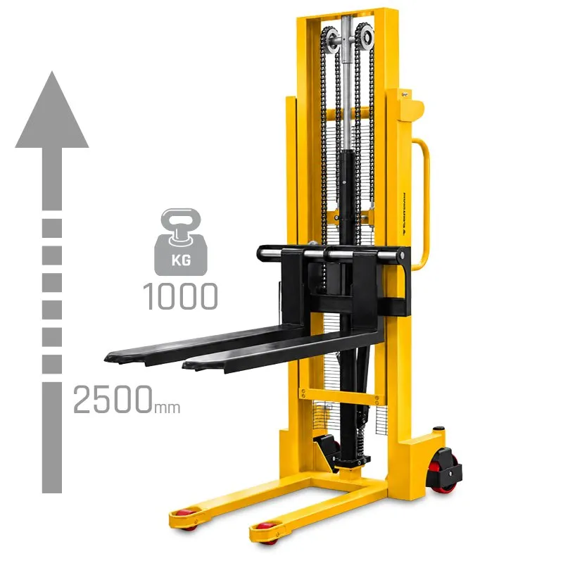 Palletwagen WRHS 1025 met verstelbare vorken (hefvermogen 1000 kg, hefhoogte 2500 mm)