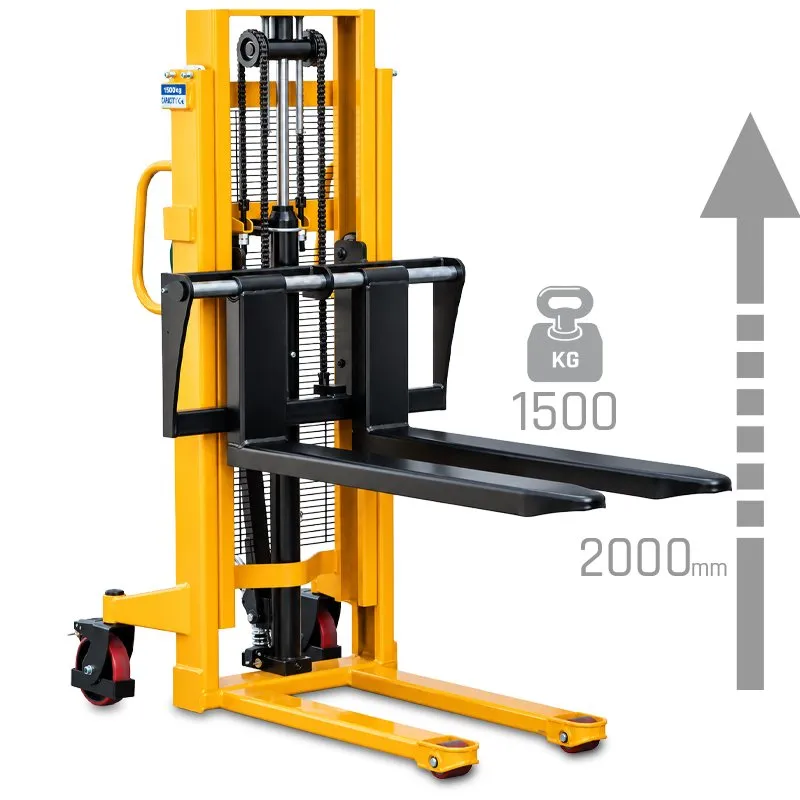 Handbediende palletwagen met mast WRHS 1520  (draagvermogen 1500 kg, hefhoogte 2000 mm)