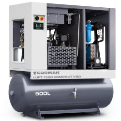 Screw Air Compressor CORMAK LUFT 1500 COMPACT VSD 11kW 1580L/min with 500L Tank | CORMAK