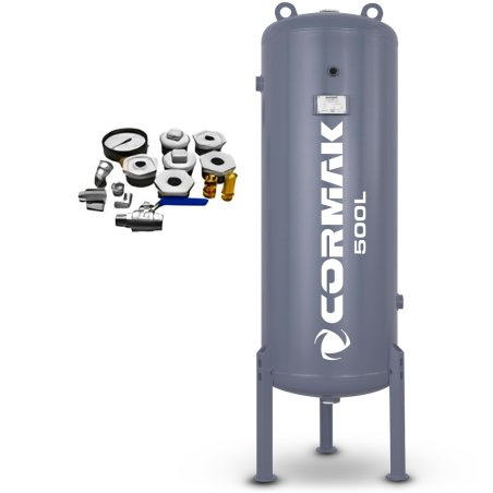 Vertical Air Tank 500L 16 bar with Accessories | CORMAK