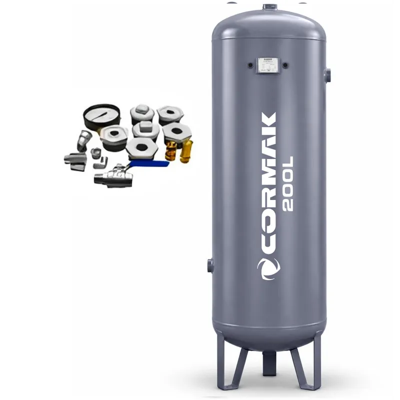 Verticale drukvat voor perslucht voor compressor, 11 bar, 200 l + toebehoren
