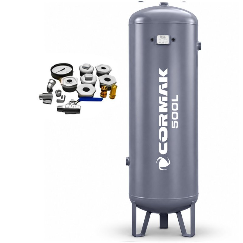 Vertical Air Tank 500L 20 bar with Accessories | CORMAK