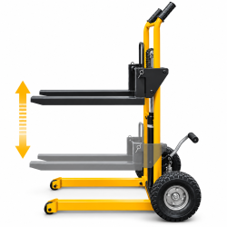Wózek transportowy WLT-T z kołami pneumatycznymi (udźwig 200kg, podnoszenie 900mm)