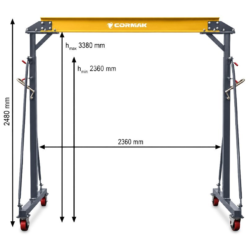 Mobile Gantry Crane CORMAK PK2 2T 2000kg Heavy-Duty | CORMAK